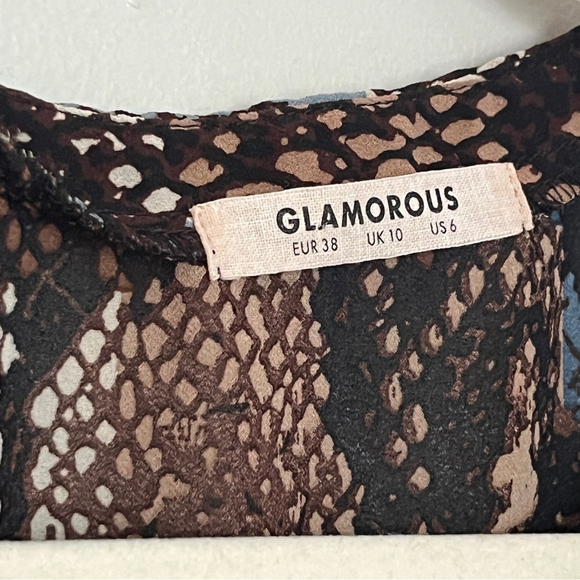 Glamorous Silk Over Size Loose Fit Animal Snake Skin Print Blouse Medium 6 - Picture 5 of 8